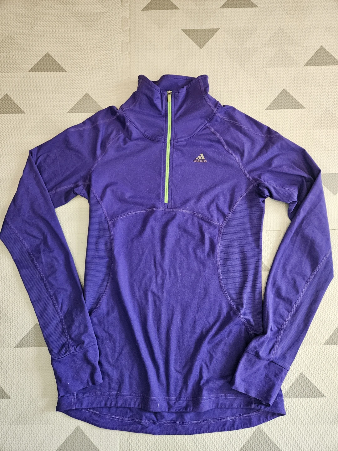 Adidas Purple Quarter Zip Long Sleeve Athletic Shirt