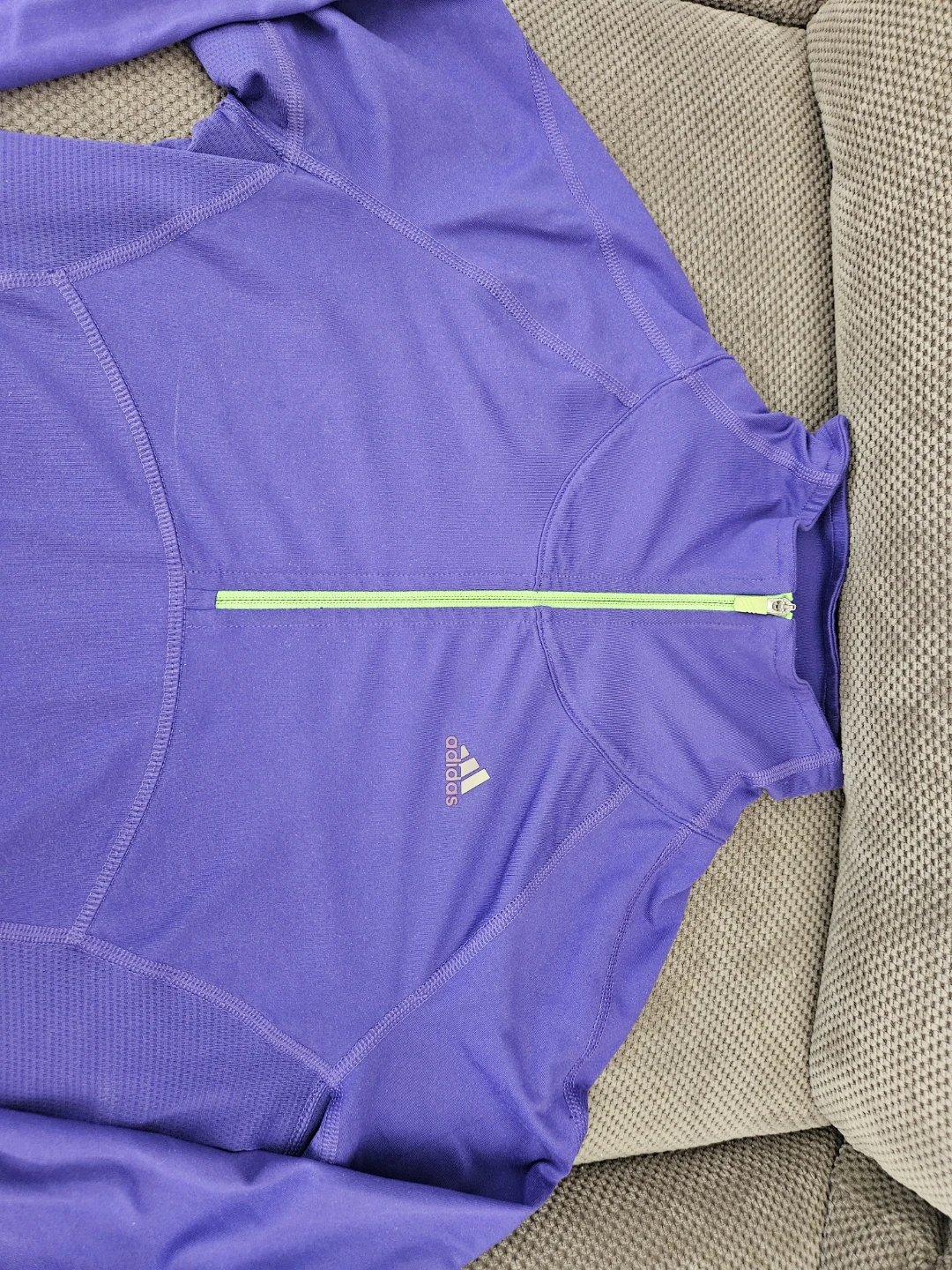 Adidas Purple Quarter Zip Long Sleeve Athletic Shirt - photo 2