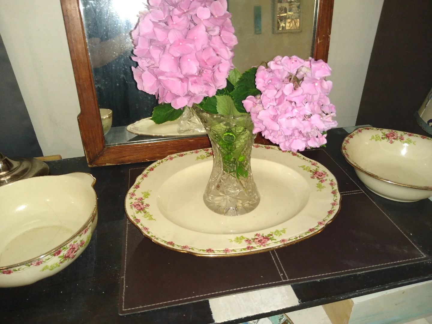 Beautiful three-piece antique serving set