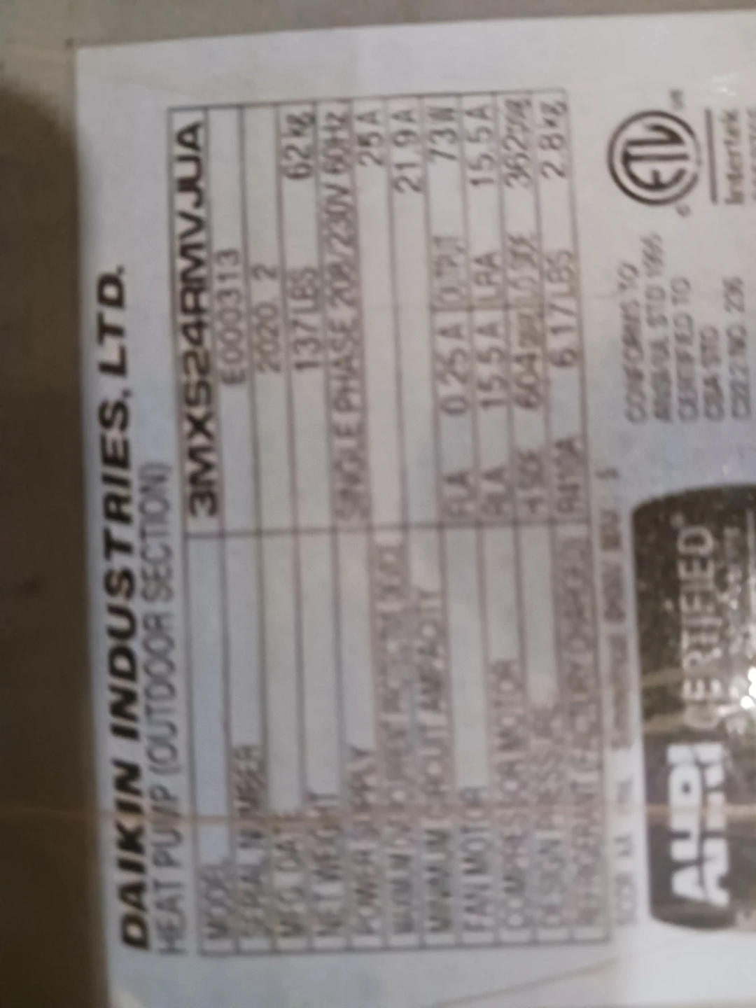 Daikin FTXS12LVJU Inverter Air Conditioner Indoor Unit - photo 3