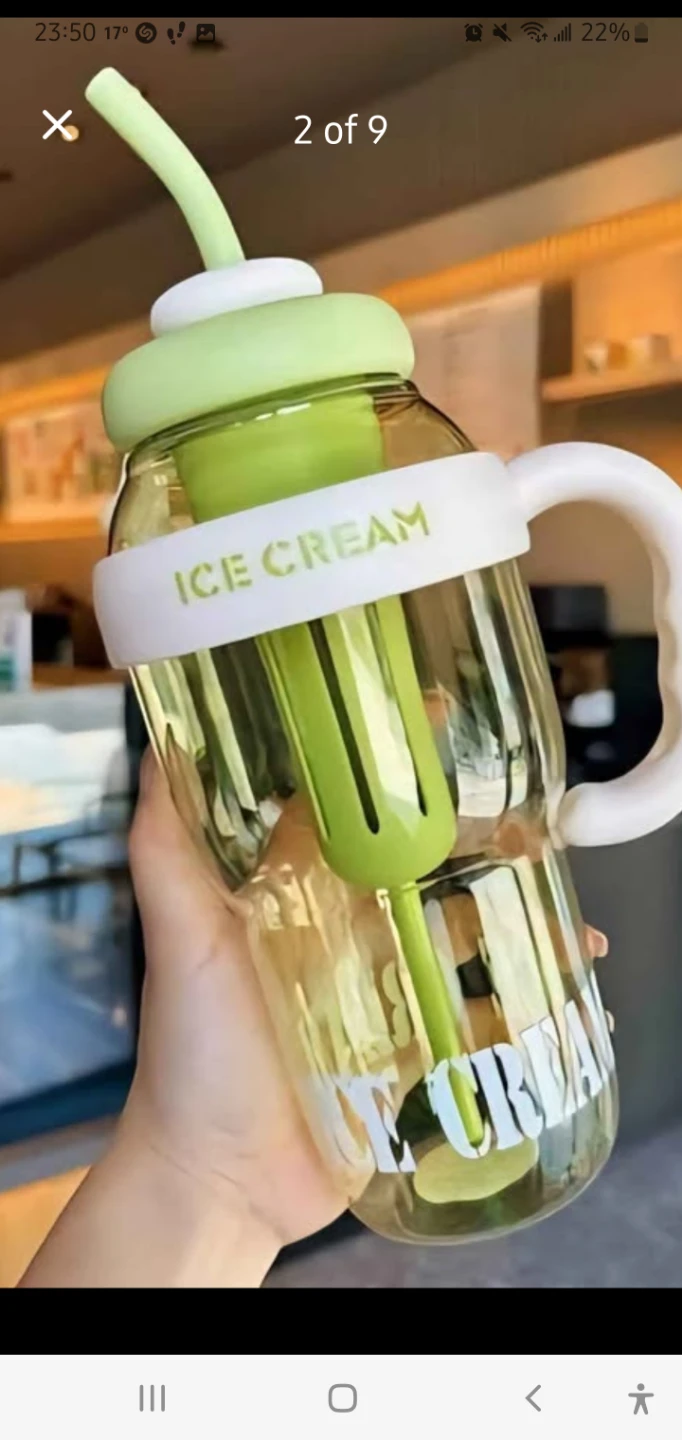 Ice Cream Tumbler with Straw