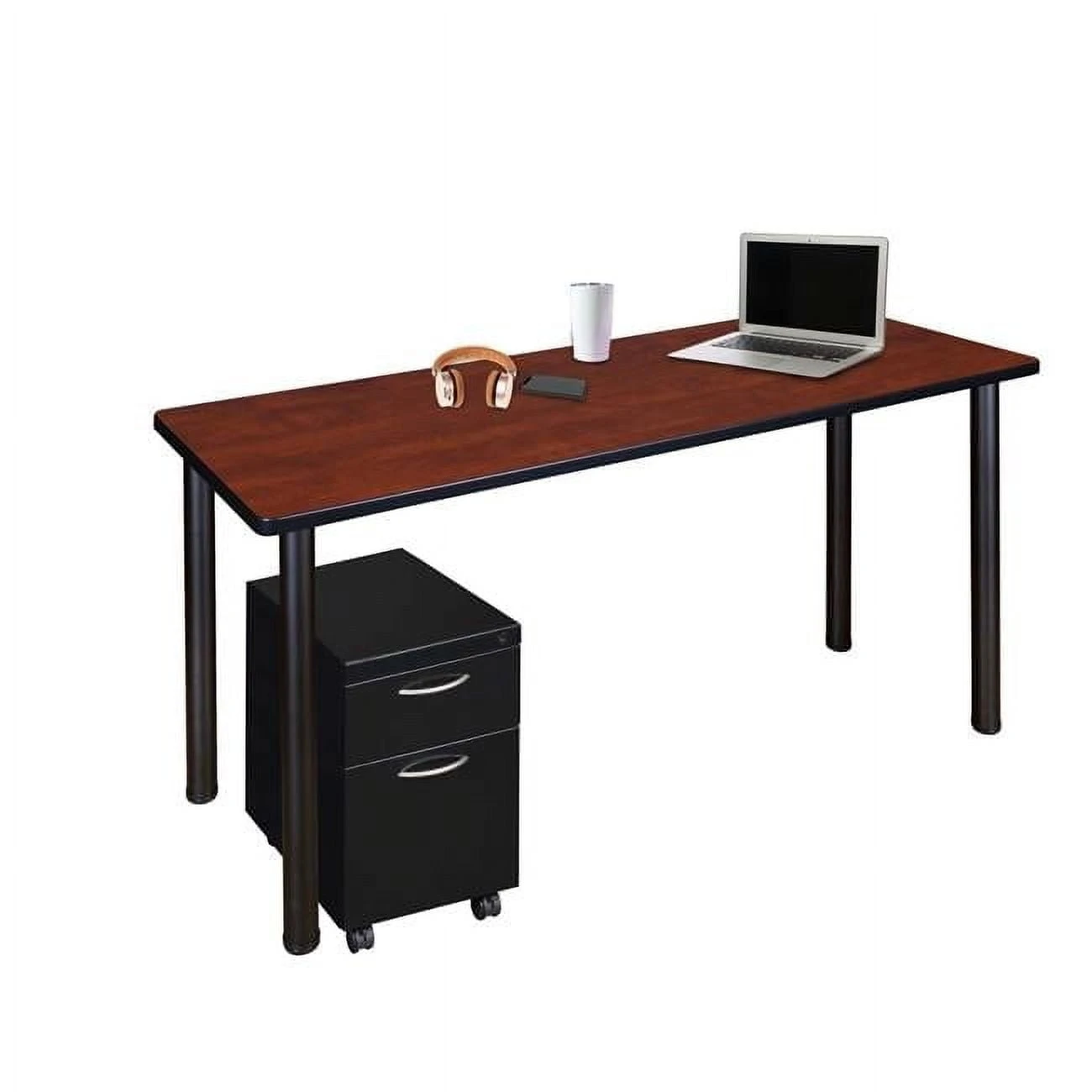 Cherry Work Desk 48 x 24 in. and Black Metal Legs
