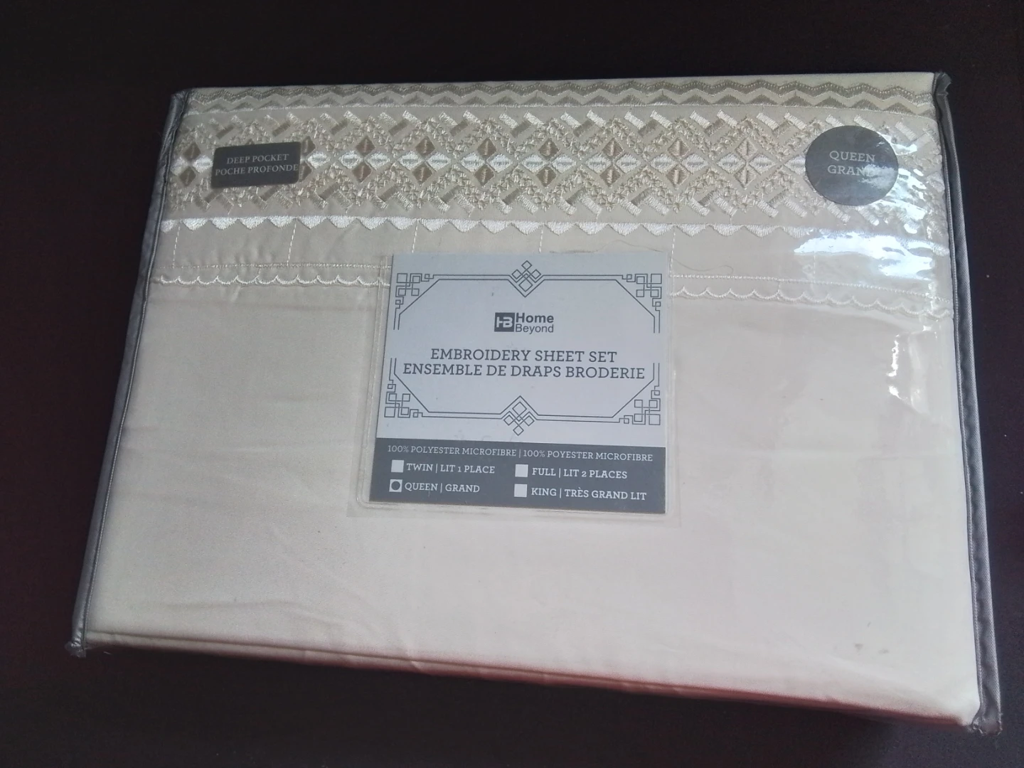 Home Beyond Queen Embroidery Sheet Set