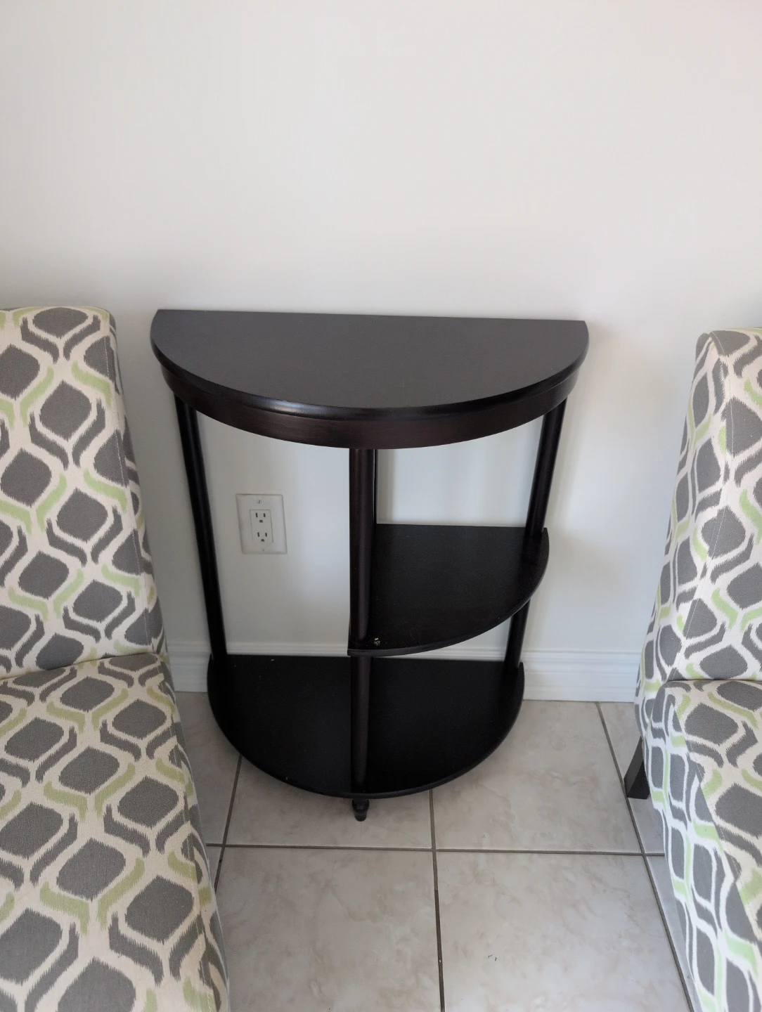 Dark Wood Console Table with Two Shelves
