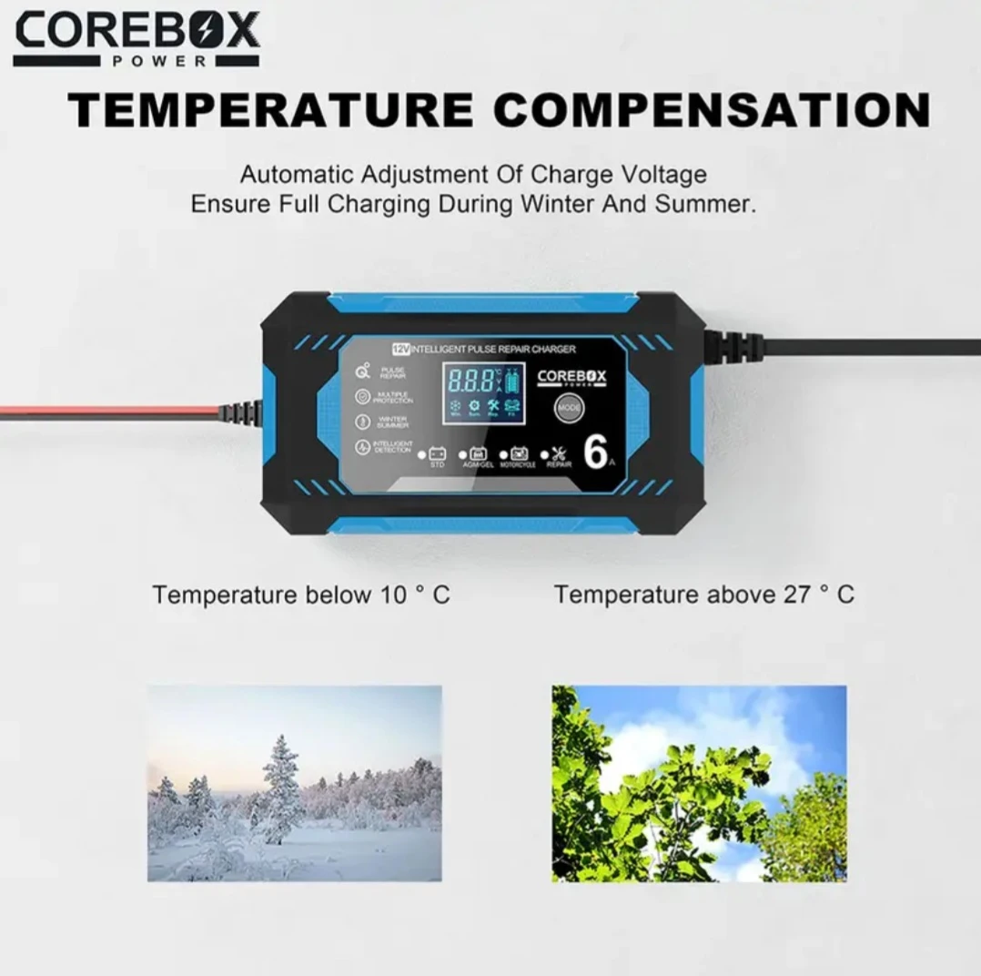 COREBOX 12V 6A Smart Charger Battery Maintainer - photo 5