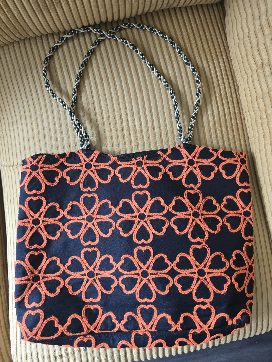Embroidered Tote Bag with Mirror Accents - photo 2