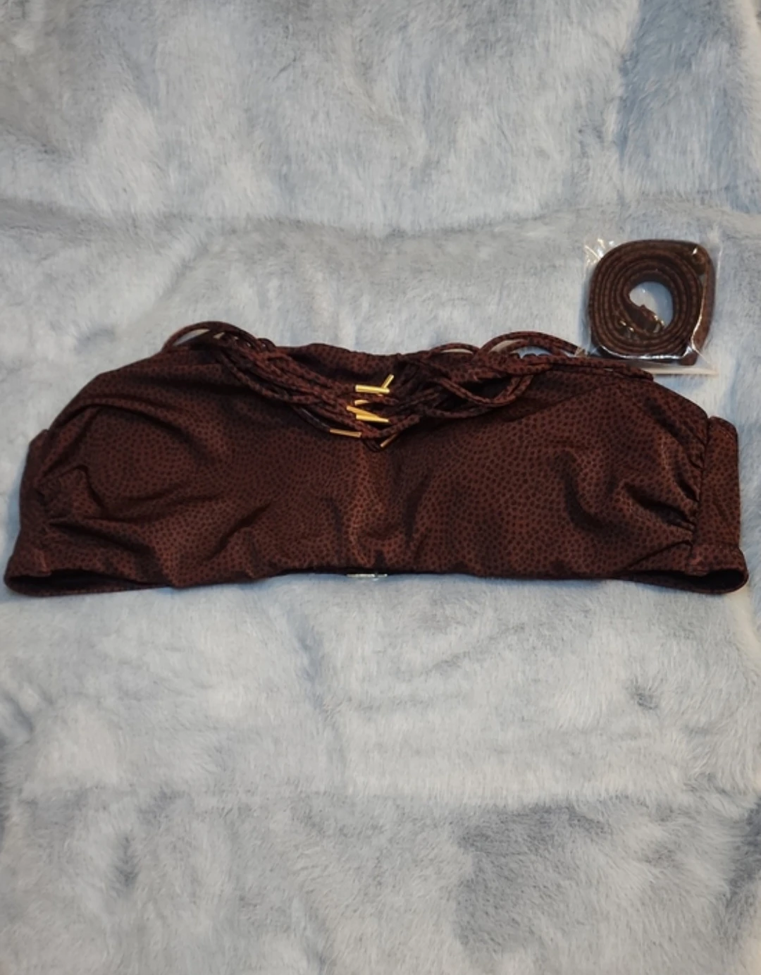 Victoria's Secret Archives Brown&Dots Bandeau Bikini Size XL NWT - photo 2