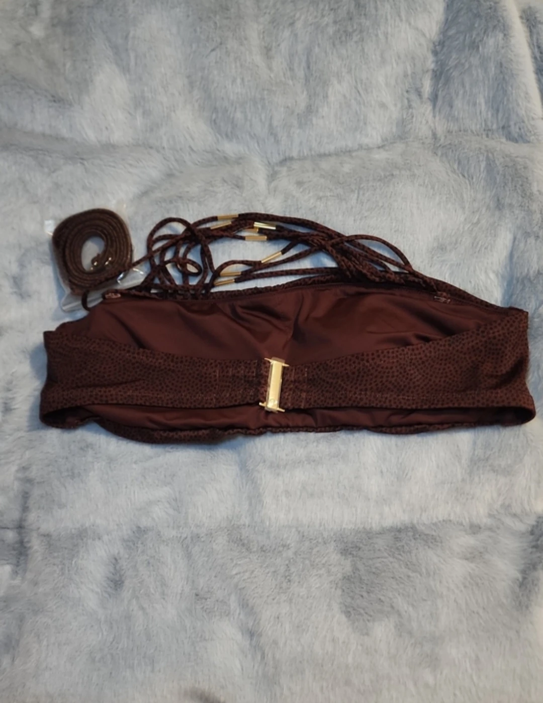 Victoria's Secret Archives Brown&Dots Bandeau Bikini Size XL NWT - photo 3