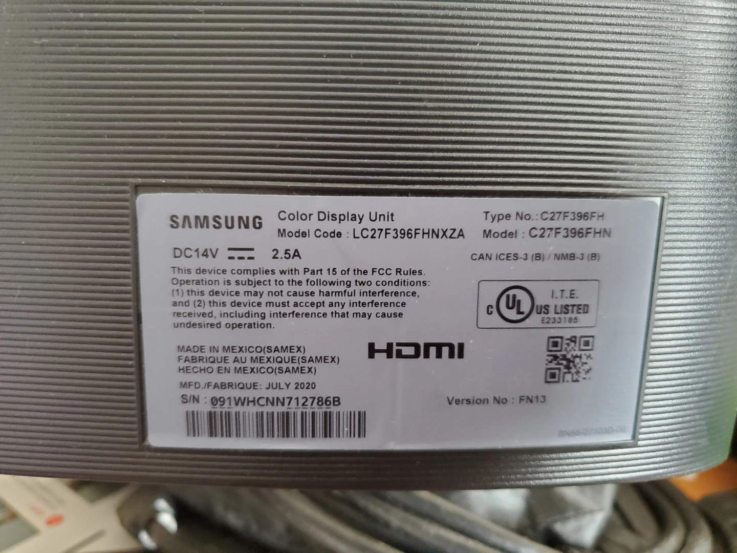 Samsung LC27F396FHNXZA 27" curved monitor - photo 2
