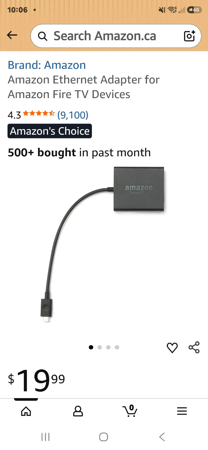 Amazon Ethernet Adapter for Amazon Fire TV Devices