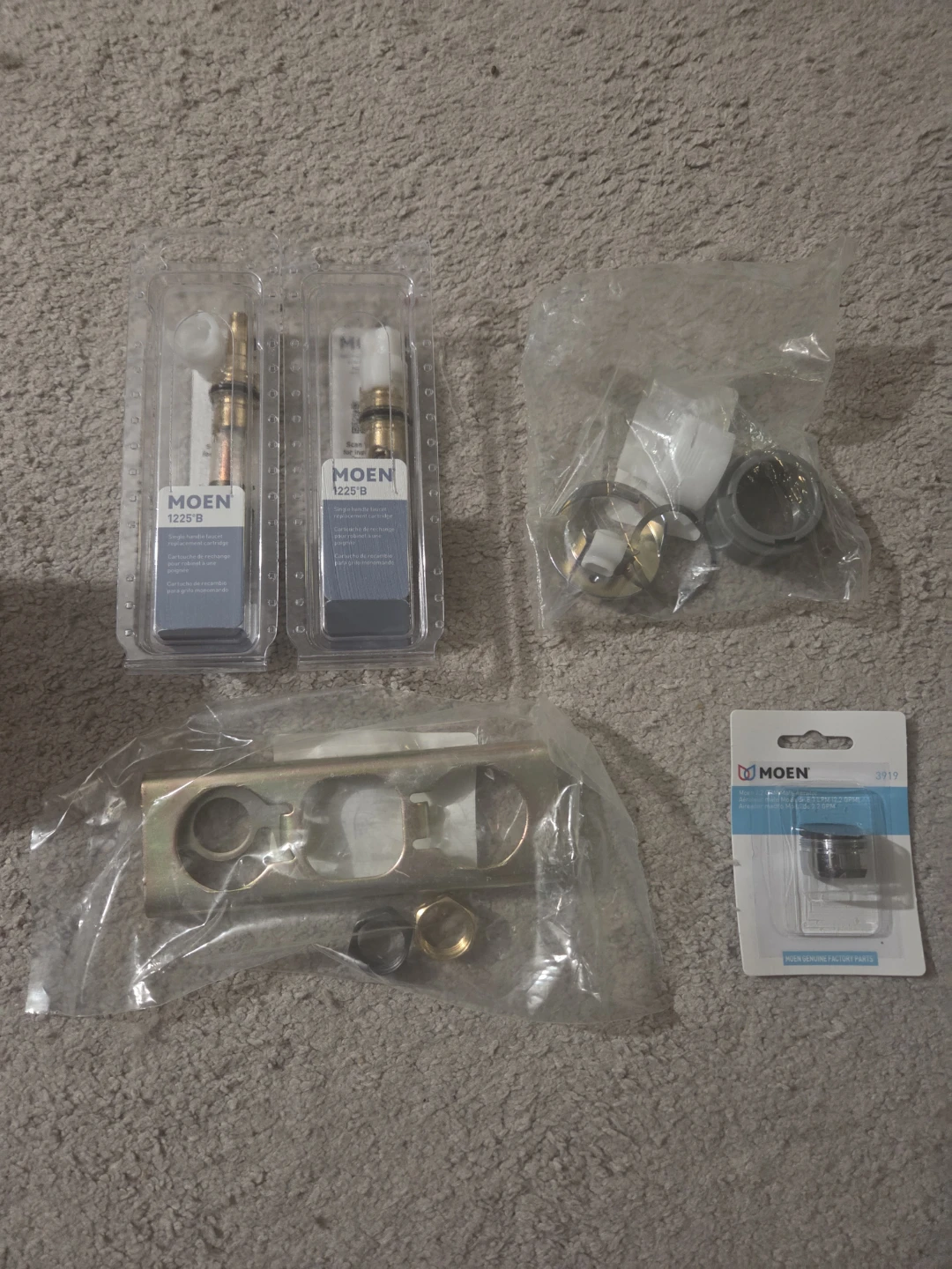 NEW Moen Faucet Repair Lot - 2x 1225 Cartridges + Hardware