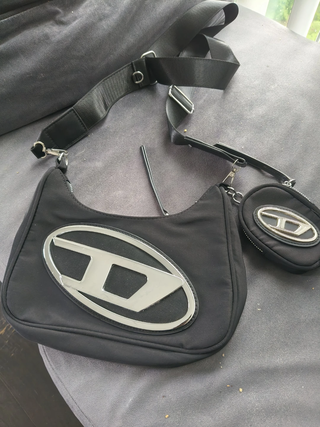 Diesel Black Shoulder Bag with Coin Pouch