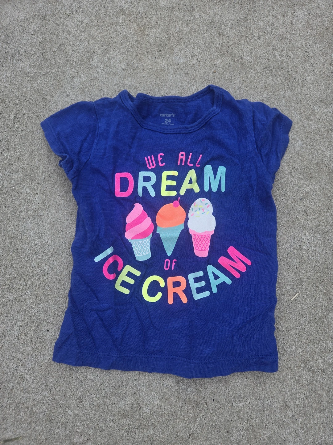 Carter's Blue "We All Dream of Ice Cream" T-Shirt Size 24 Months