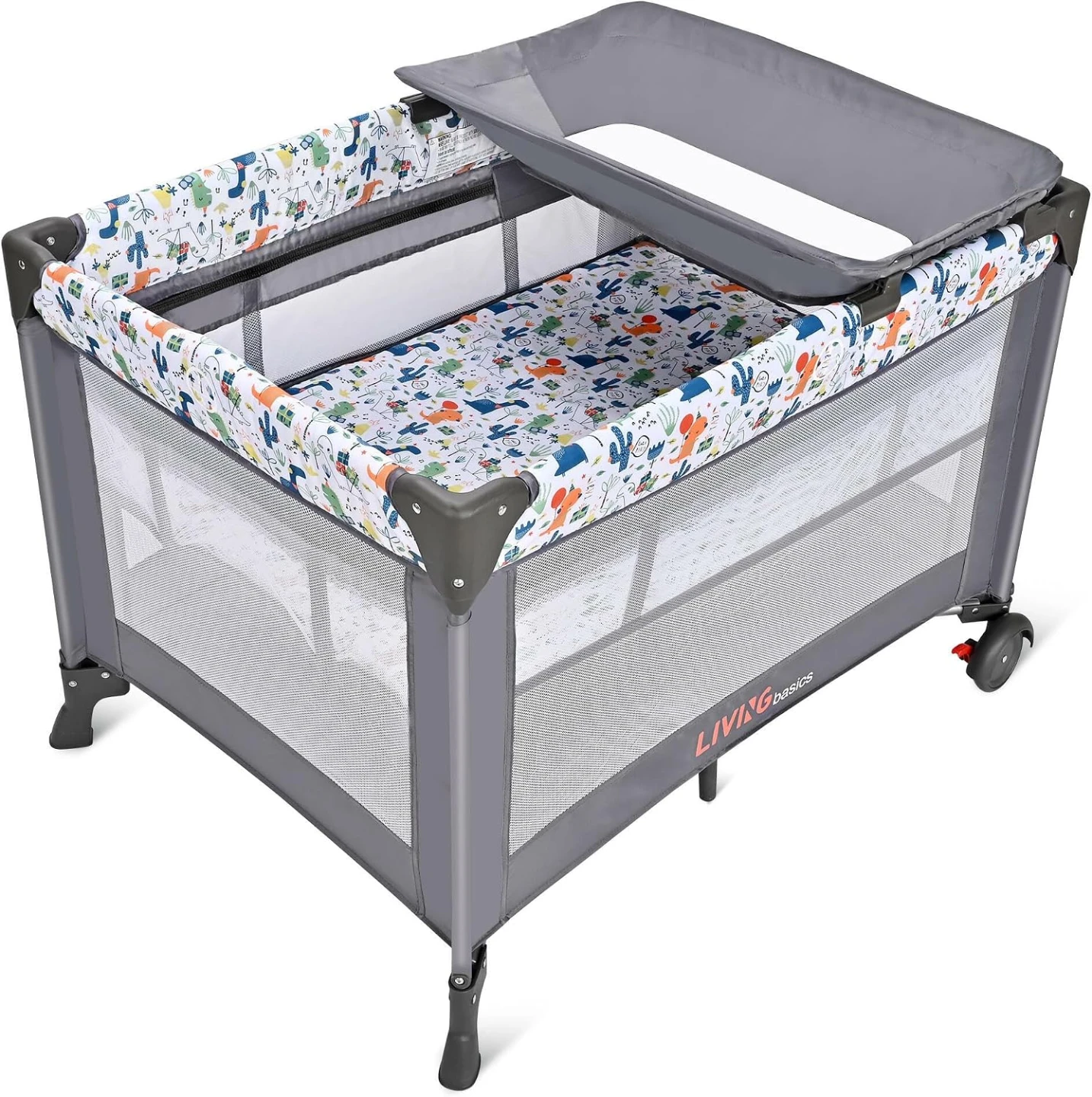 LIVINGbasics Playpen with Changing Table and Mattress