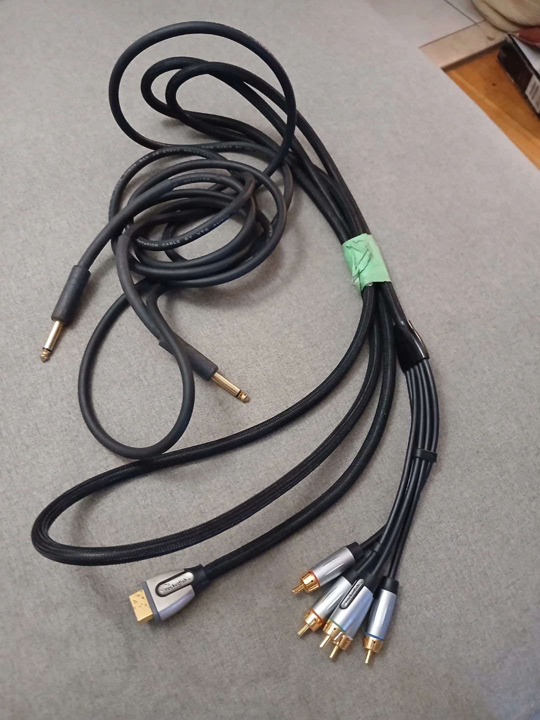 Rocketfish Audio Cable with RCA and 1/4" Connectors