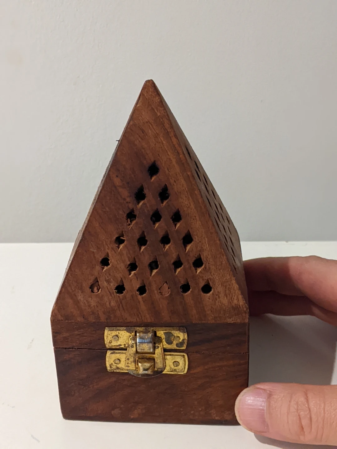 Wooden Pyramid Incense Burner Holder