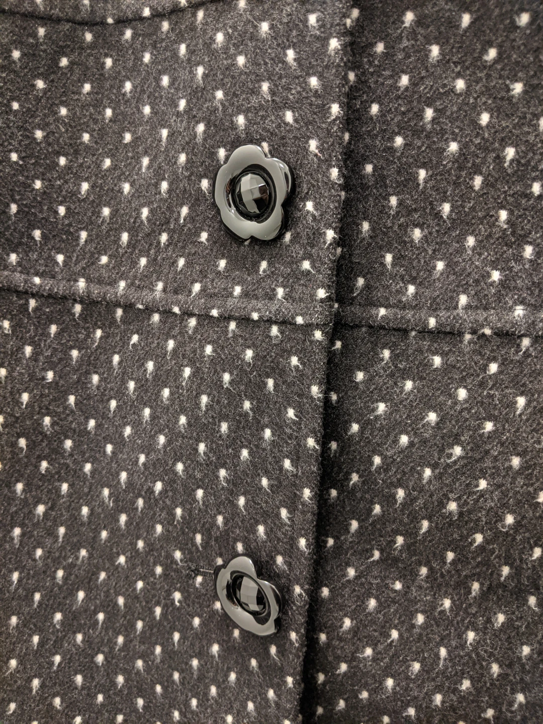Women Wool blend Dotted Hooded Coat - photo 5