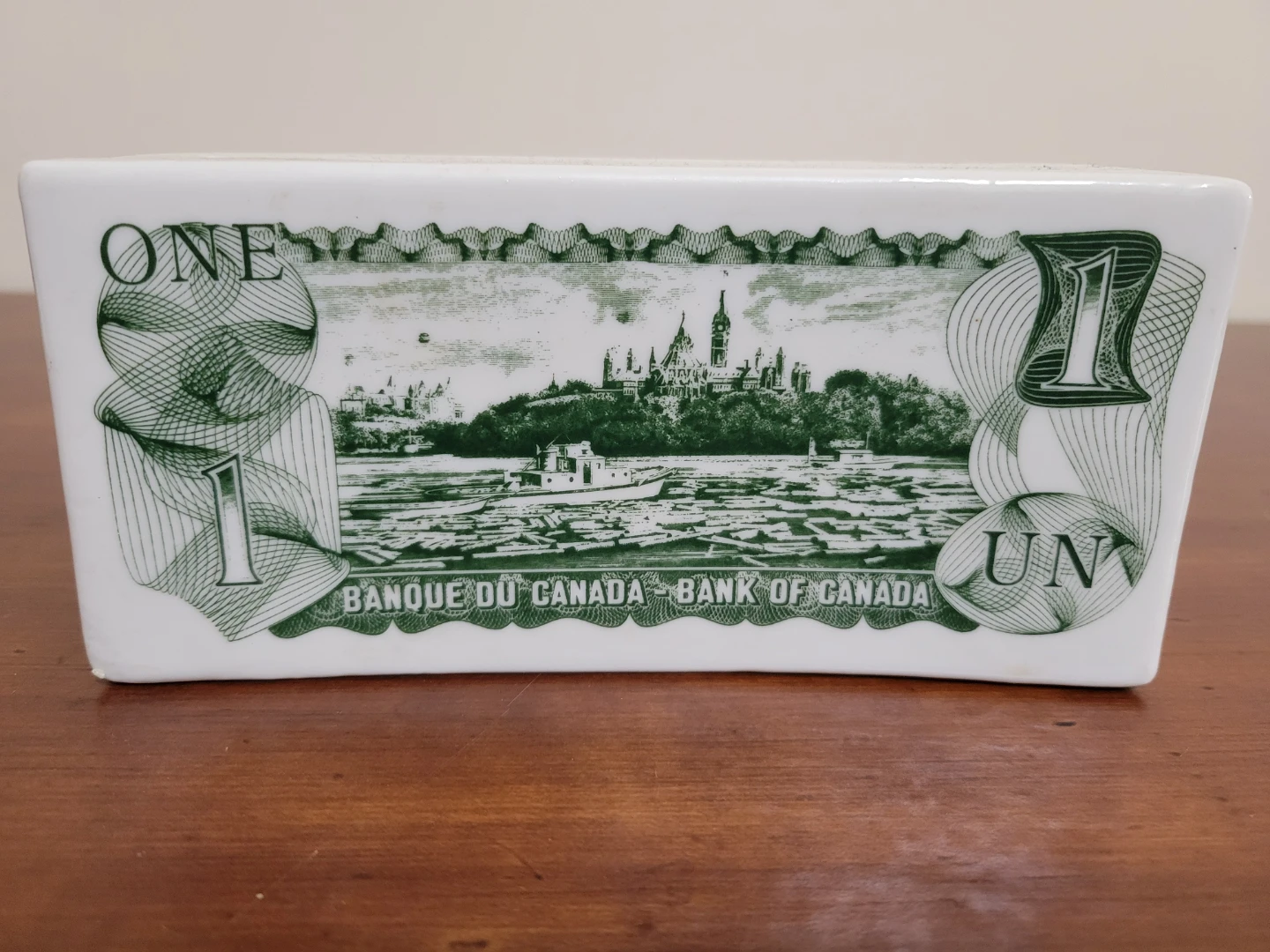 Canada One Dollar Bill Ceramic Piggy Bank - photo 3