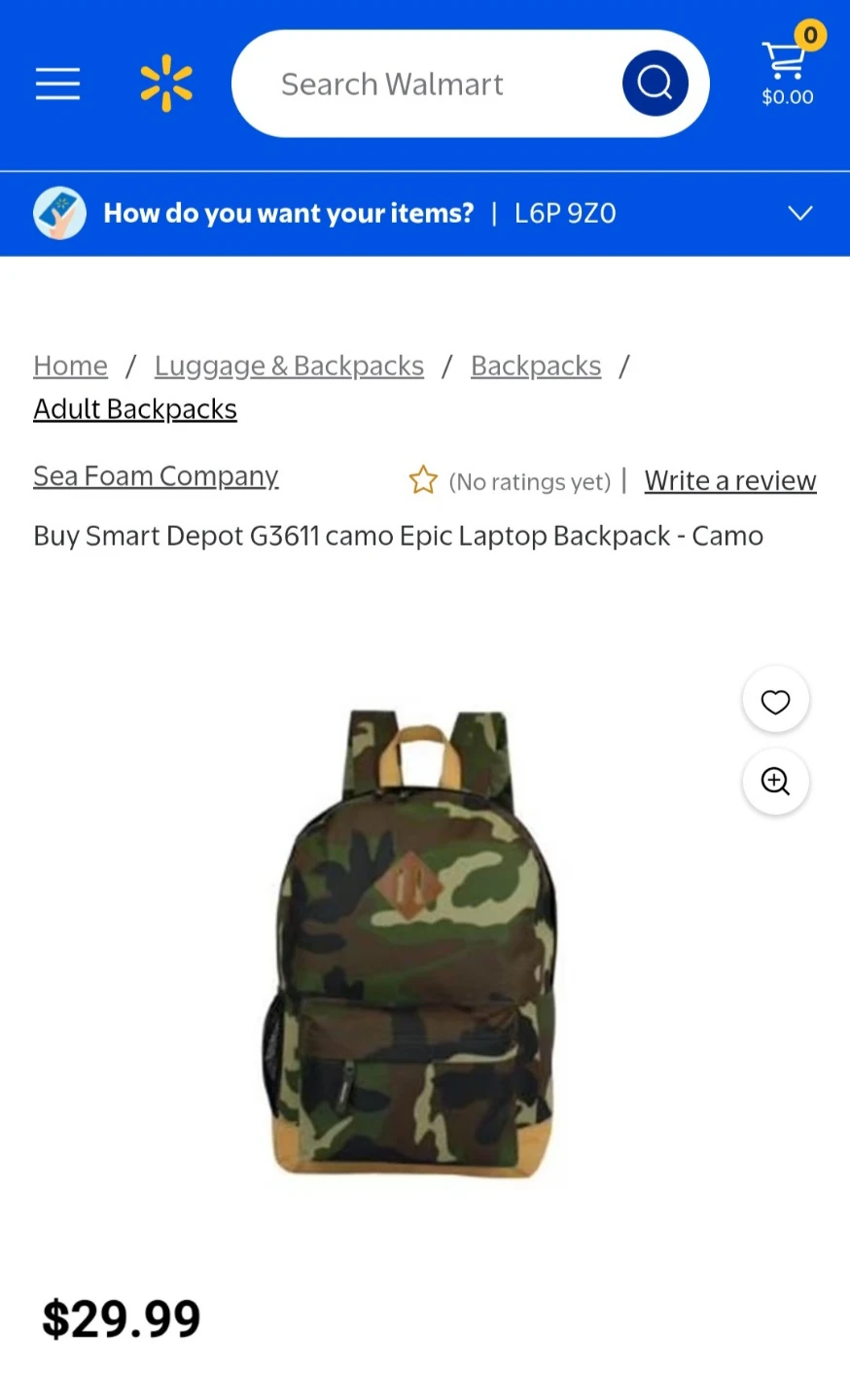 Green Camouflage Backpack