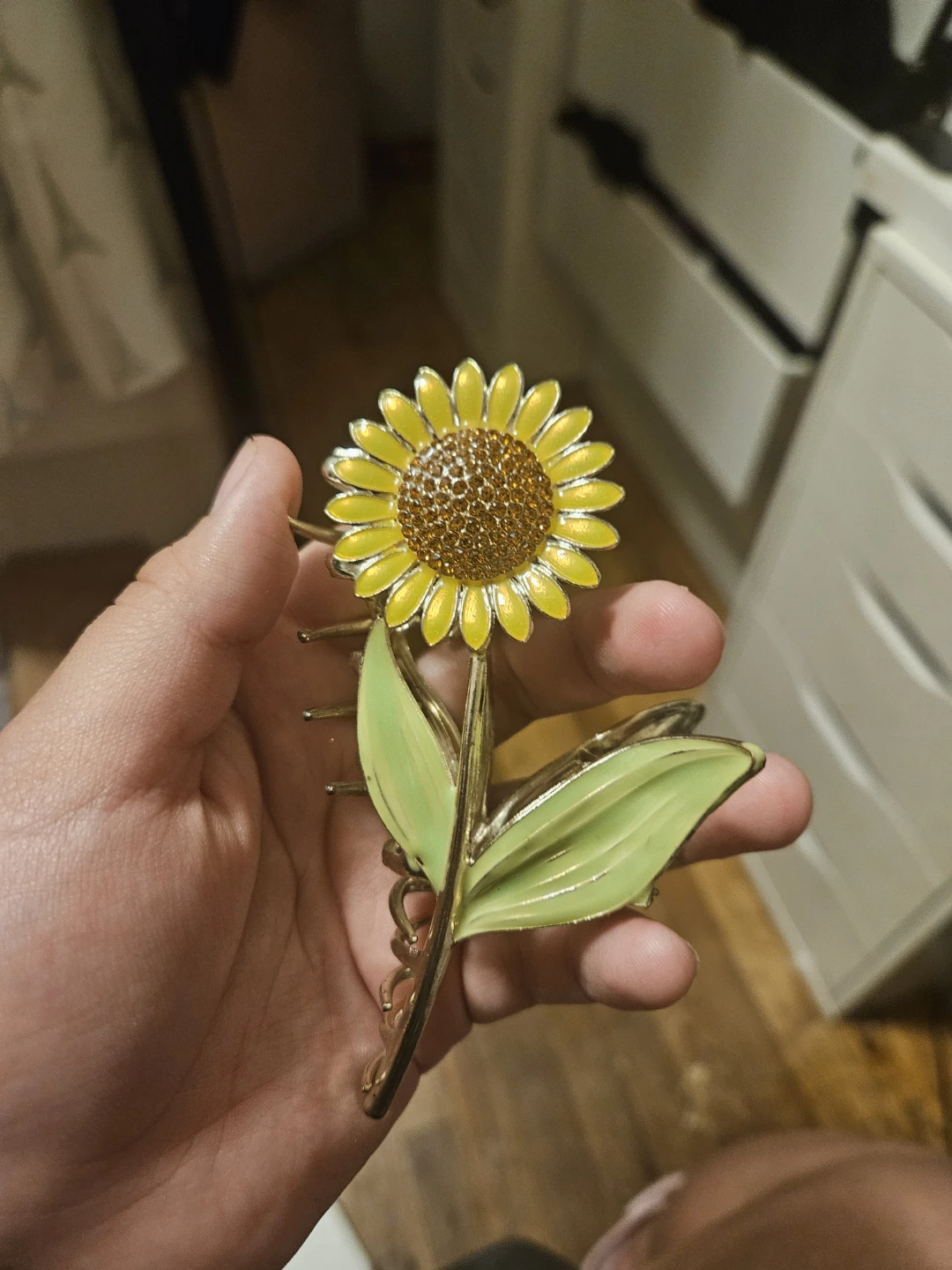 Gold Flower Hair Claw Clip - photo 4