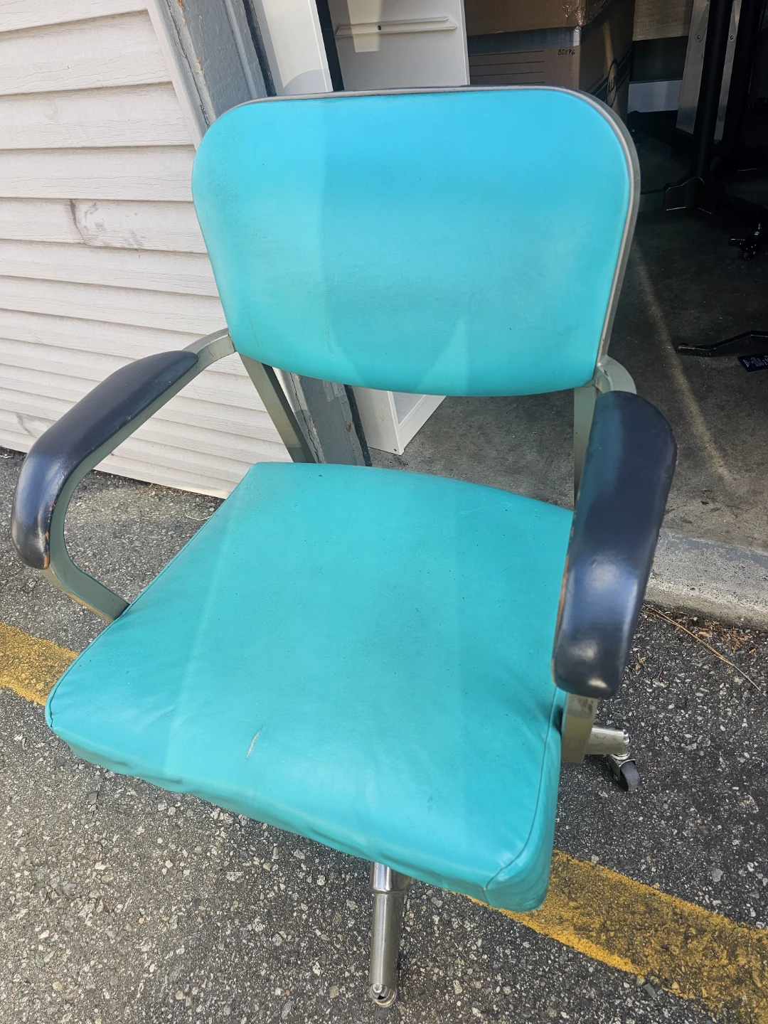Turquoise Mid-Century Office Chair