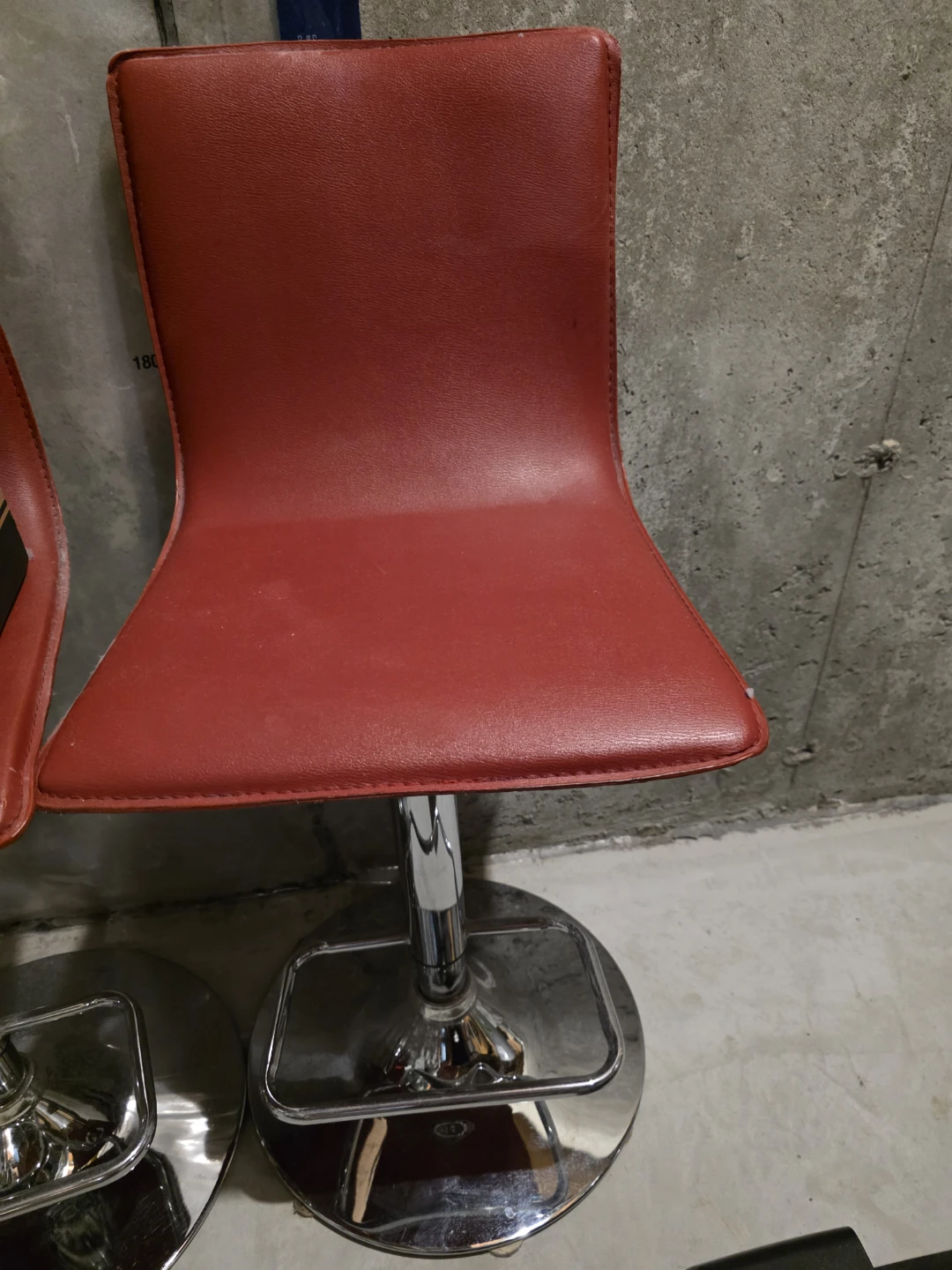 Red Adjustable Bar Stool