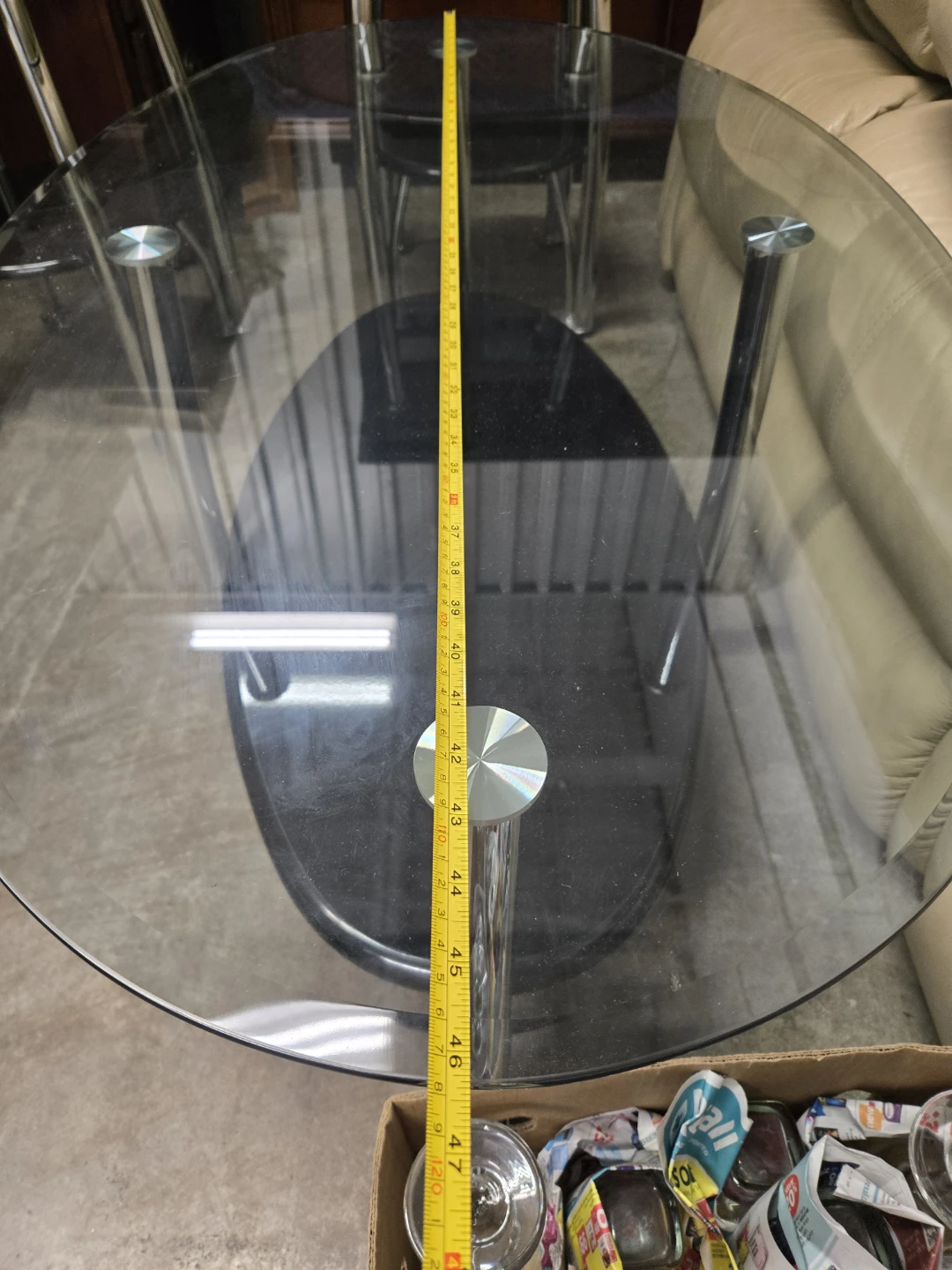 Glass and Chrome Coffee Table Set - photo 5