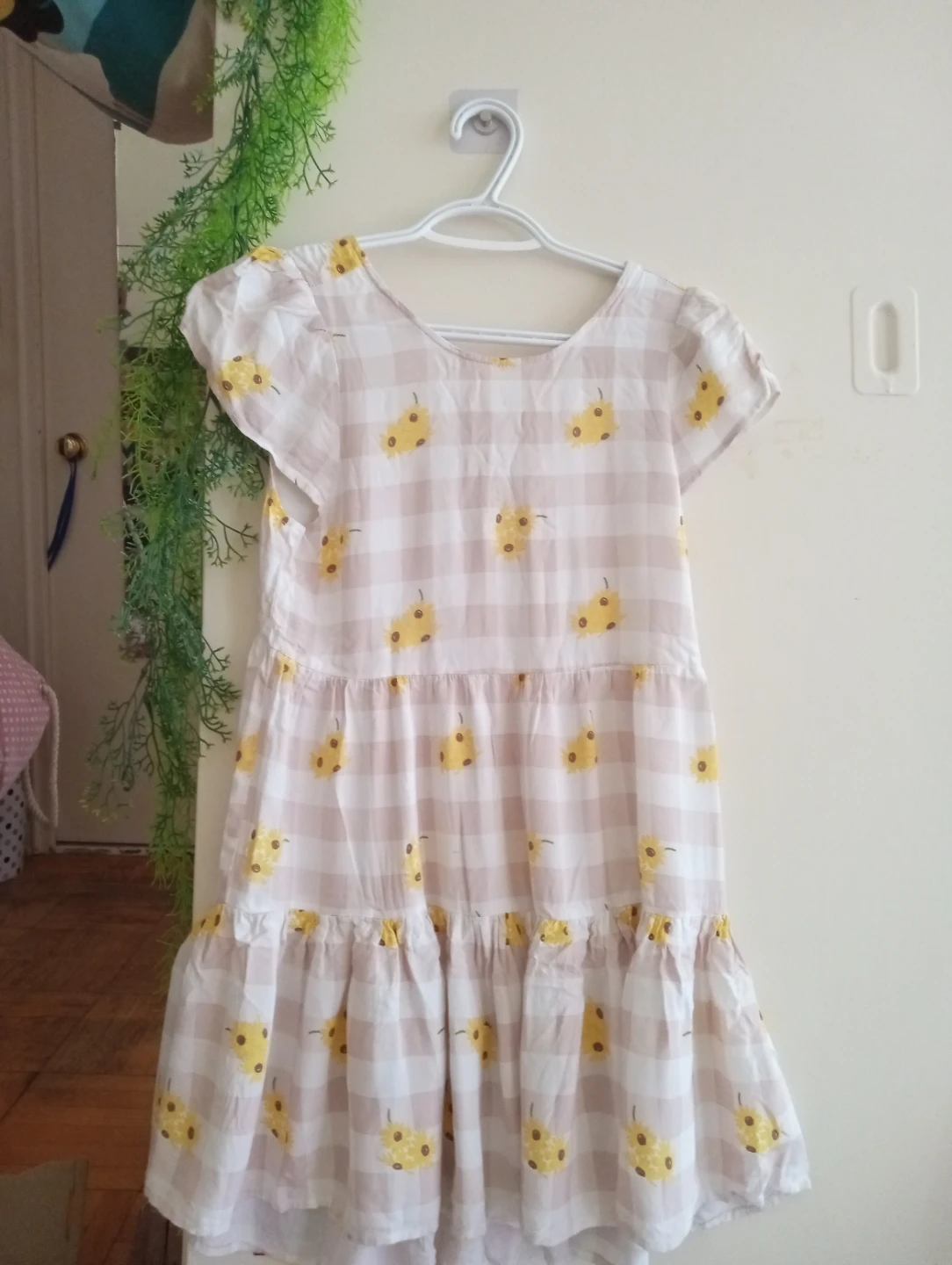 Kids Gingham Sunflower Dress - photo 2