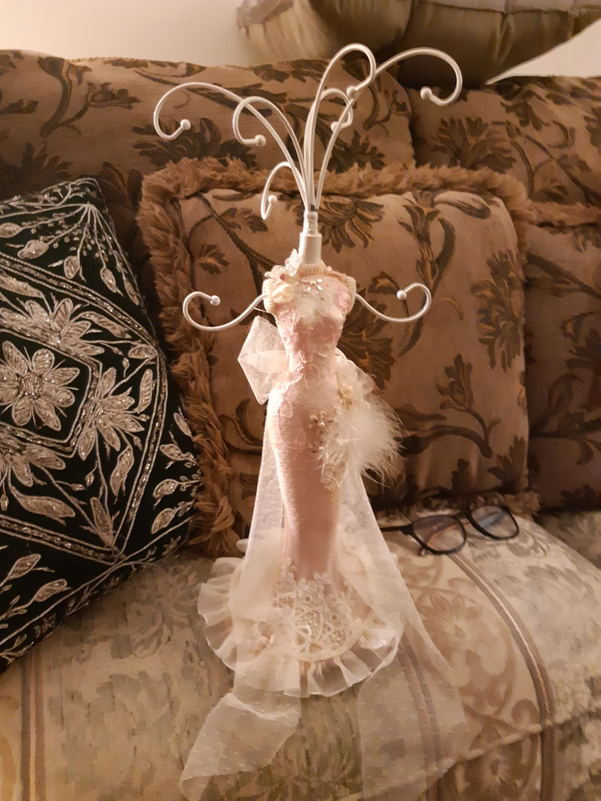 Pink Lace Dress Jewelry Holder