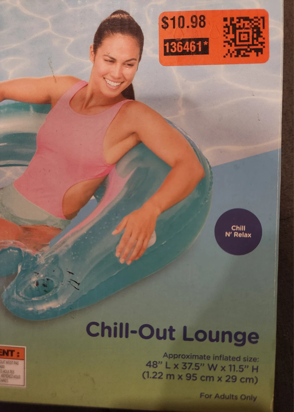 Adult pool lounge float with cup holder - photo 2