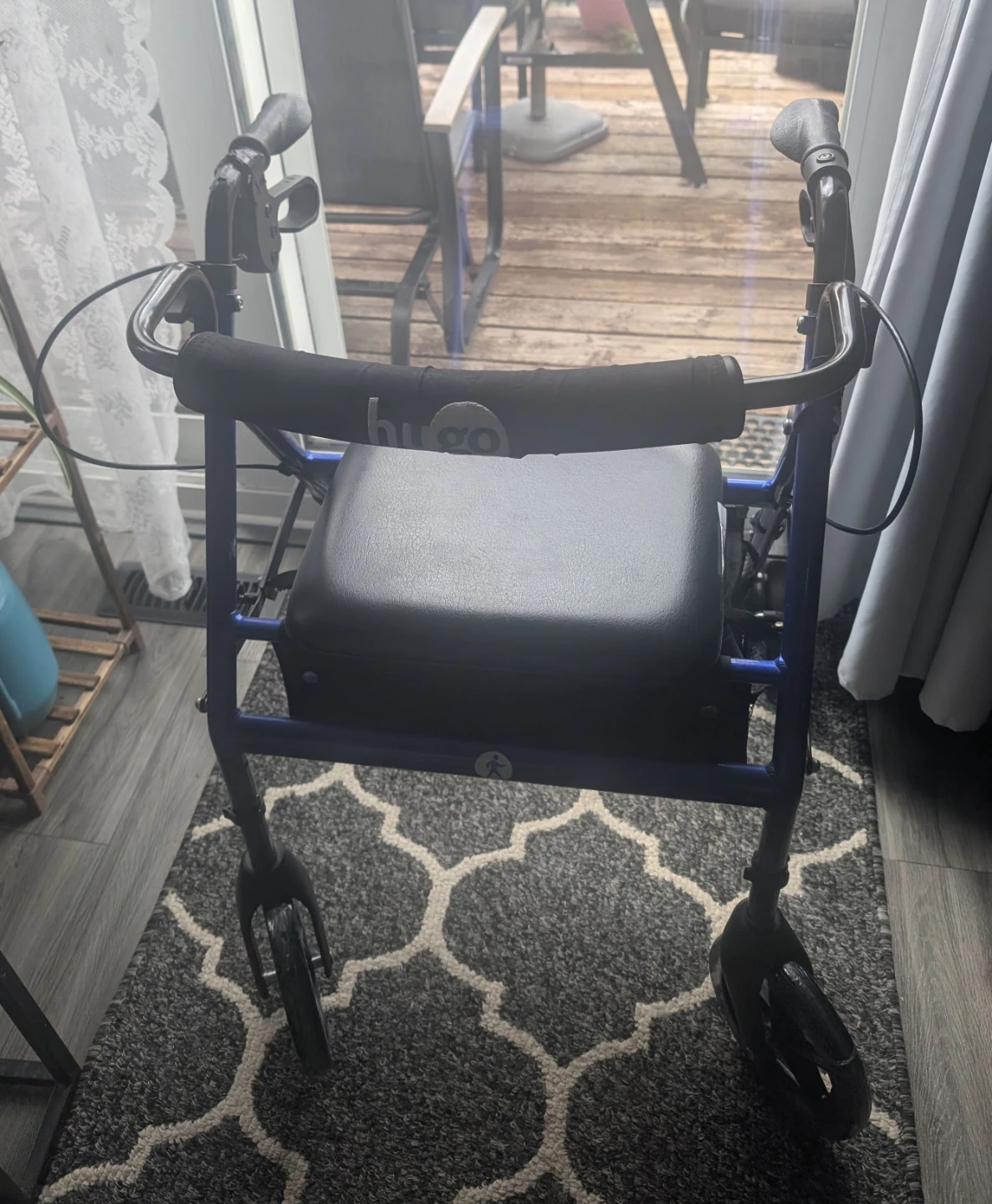 good condition folding 4 wheel Walker   storage container.