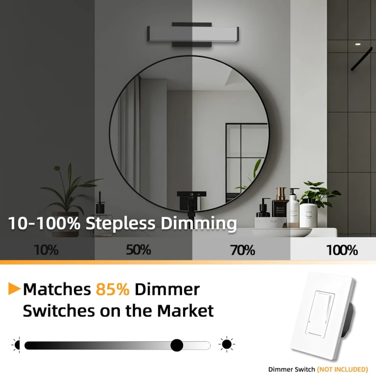 Modern Bathroom Vanity Light Fixture with Stepless Dimming - photo 3