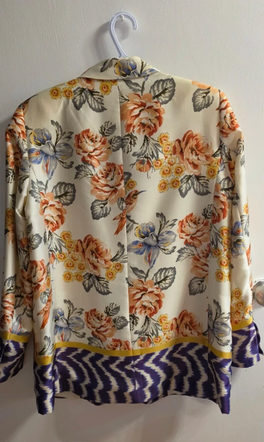 ZARA Floral Blazer Jacket,Large - photo 3