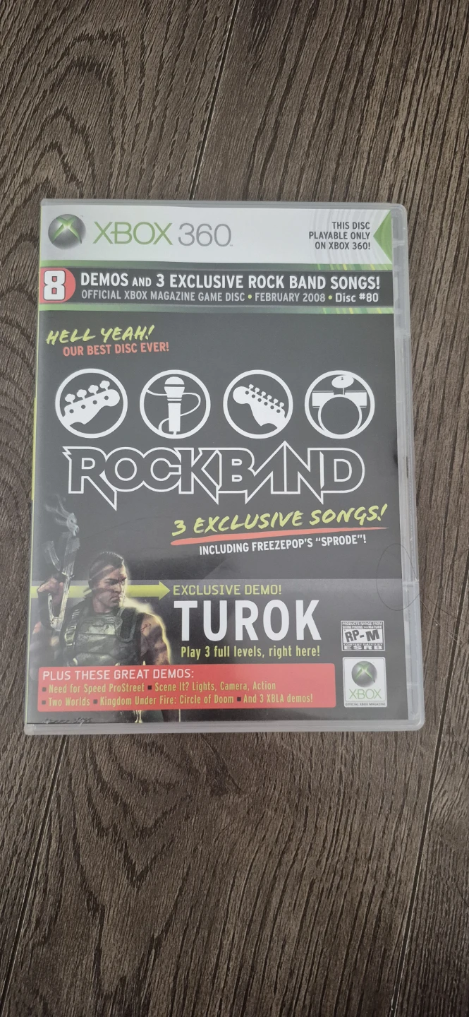 Rock Band Xbox Magazine Game Disc February 2008