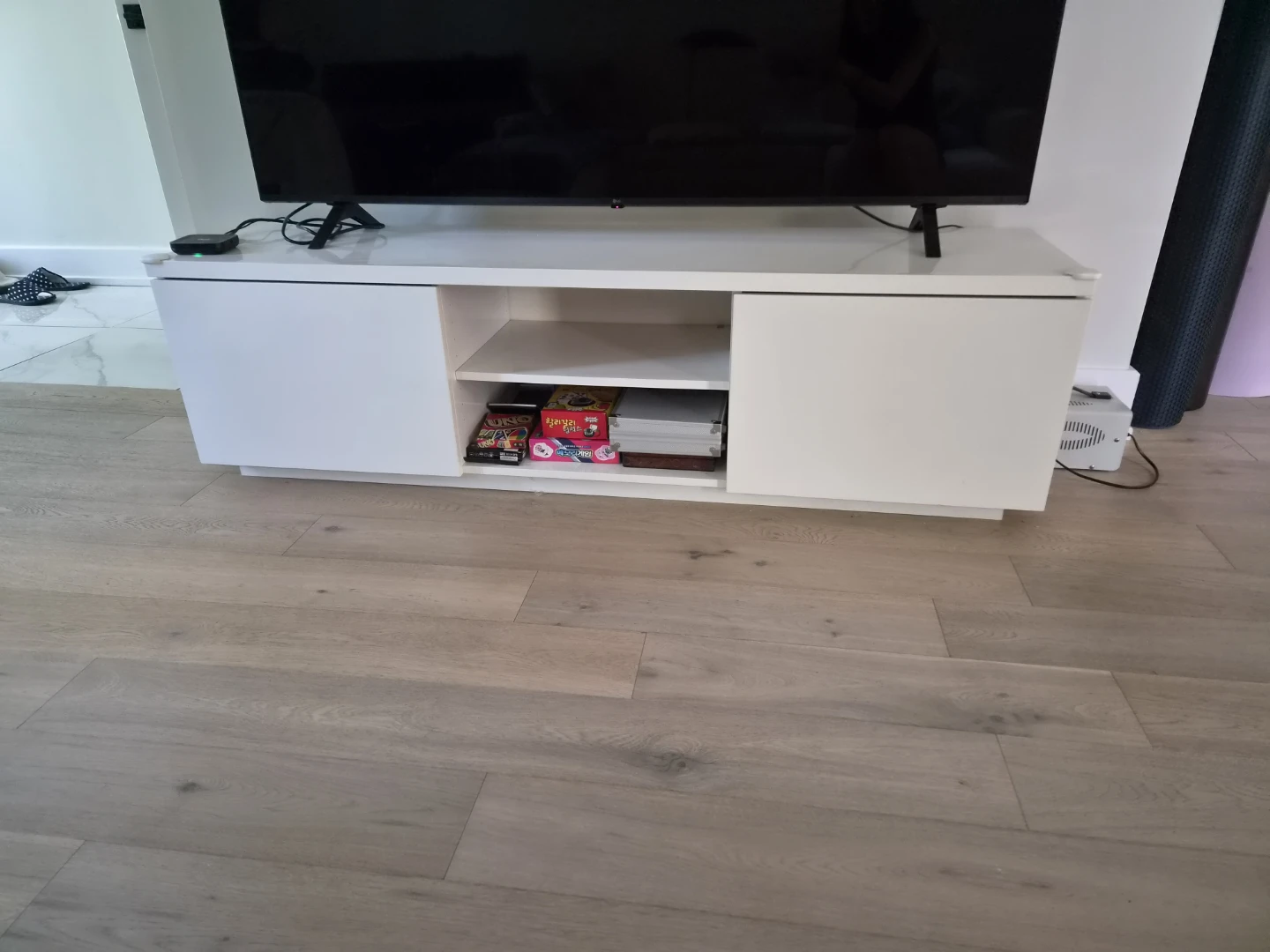 White TV Stand with Storage - photo 3