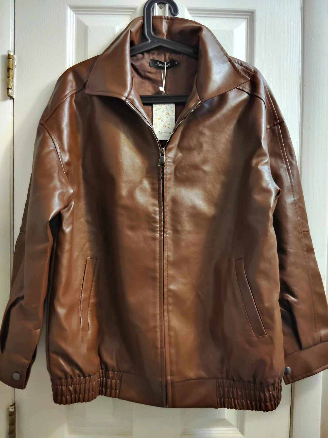 AUTOMET Women's Oversized Faux Leather Jacket - Size M- NWT