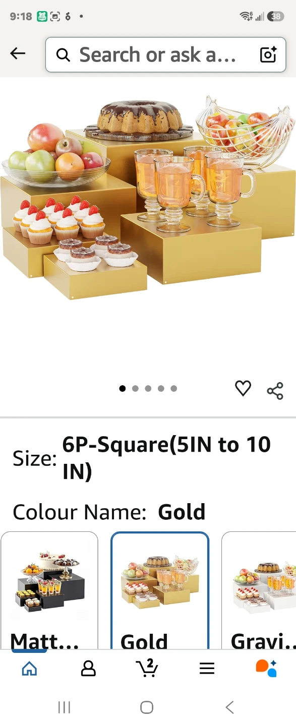 6 Piece Gold Square Display Risers - photo 3