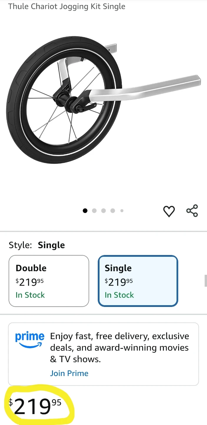 New- Thule Chariot 2 Jogging Kit Single - photo 3