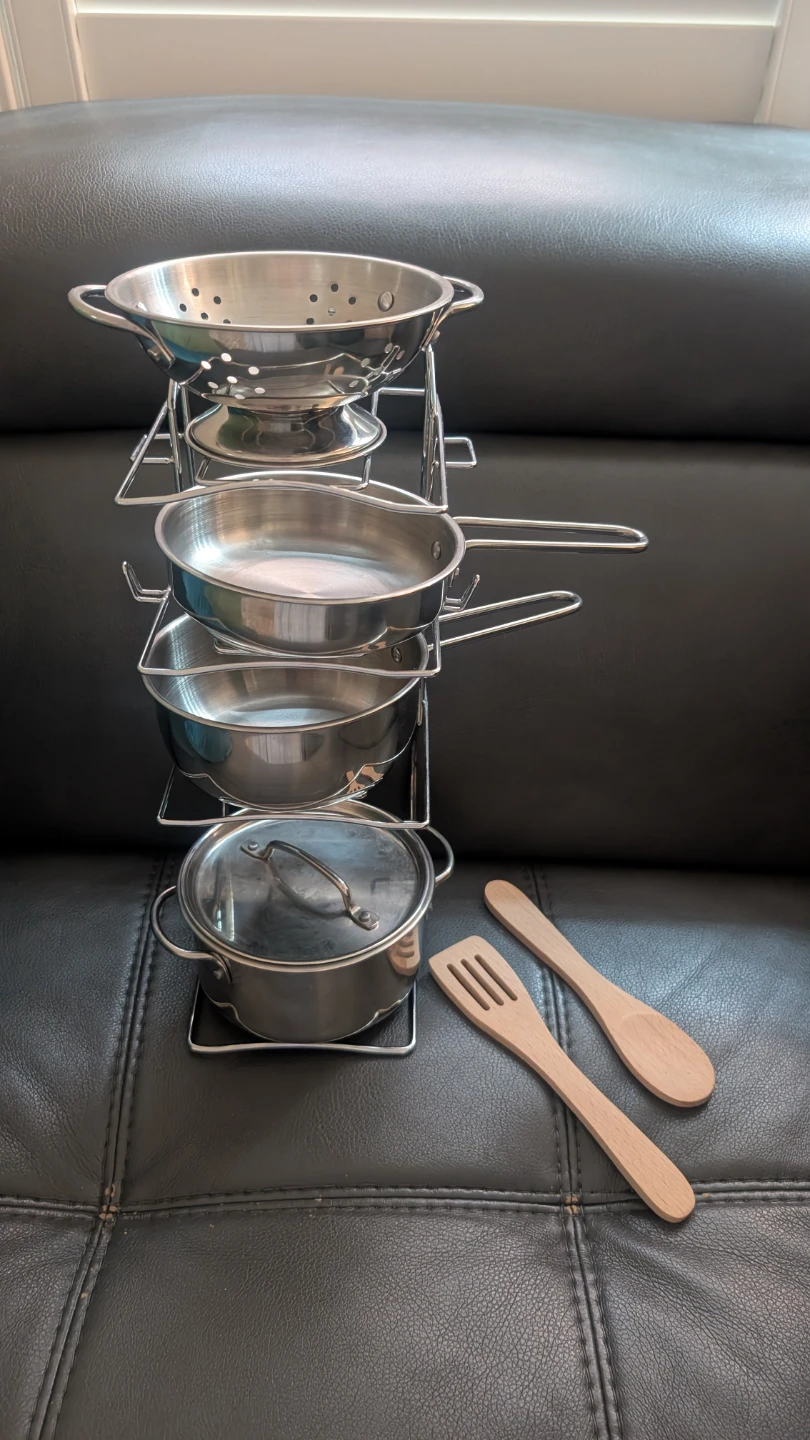 Melissa and Doug - Stainless Steel Play Kitchen Cookware Set