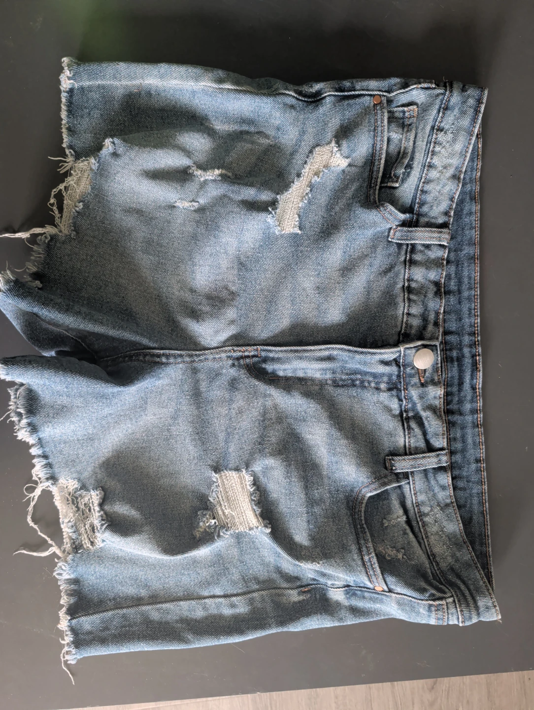Distressed Denim Cut-Off Shorts size 16