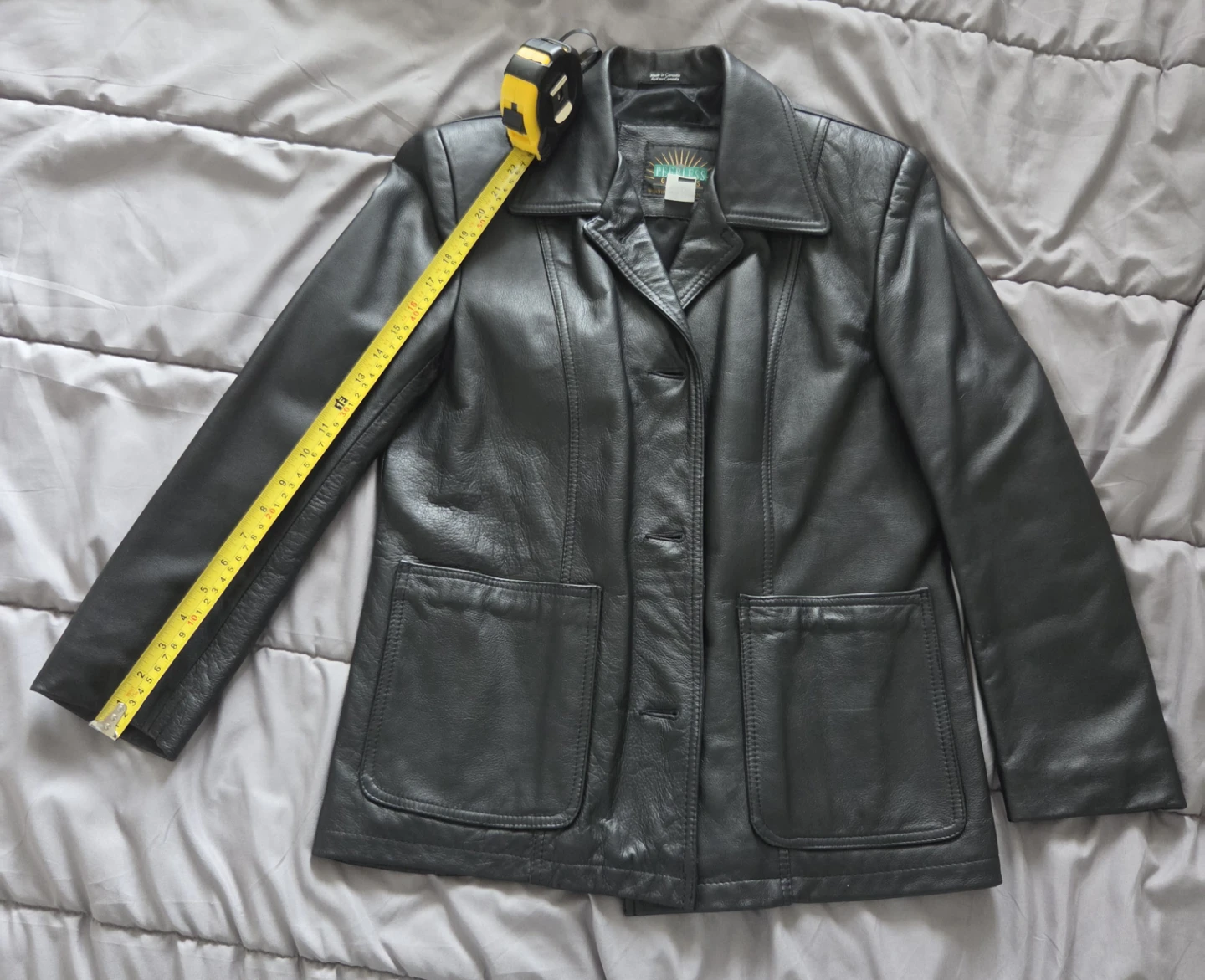 Peerless Garments Black Leather Blazer Jacket - M/Short - photo 4