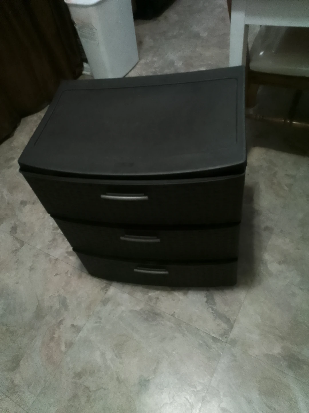 Dark Gray 3-Drawer Plastic Storage Unit