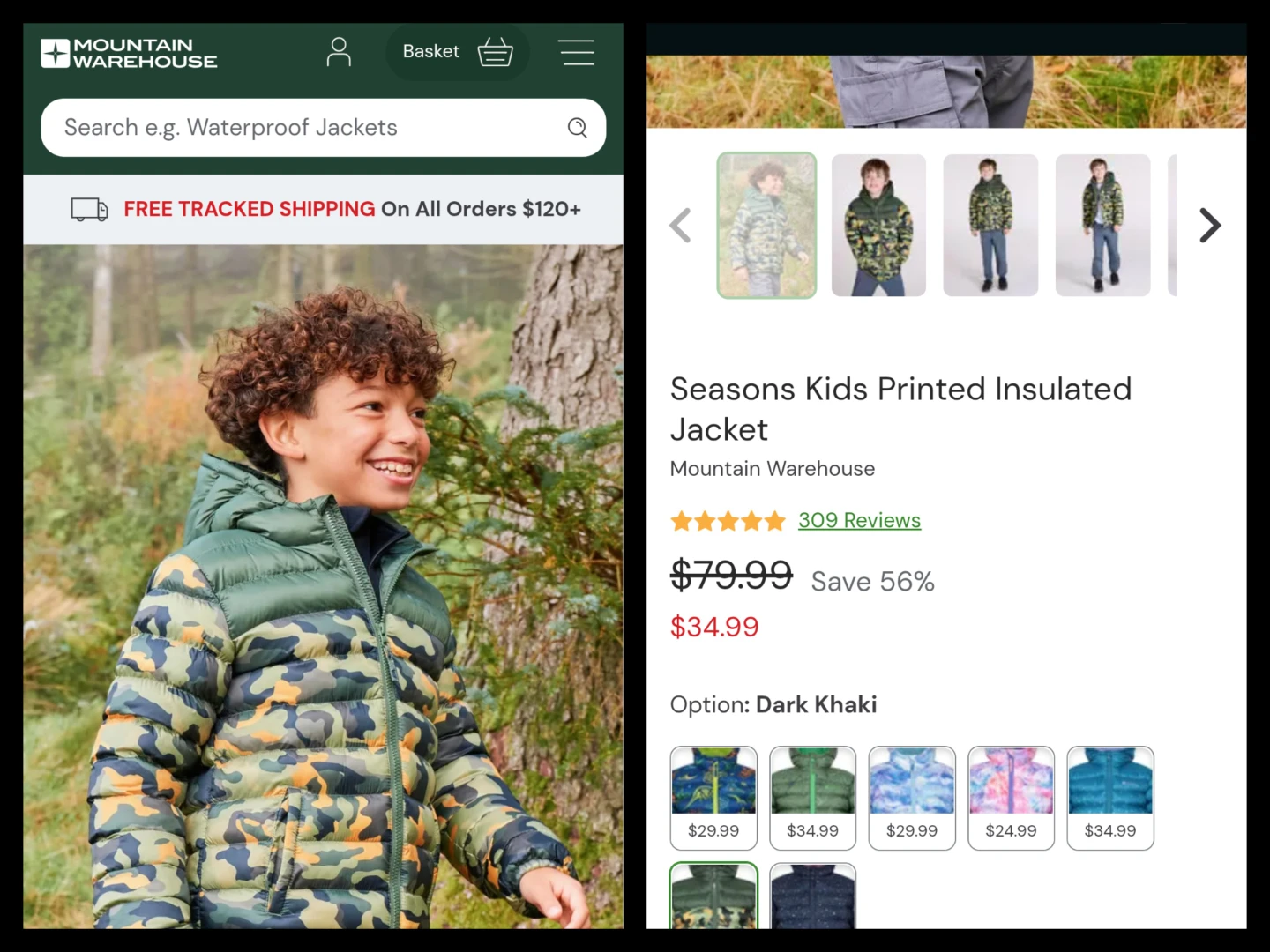 Kids Camo Puffer Jacket - Size 6 - photo 3