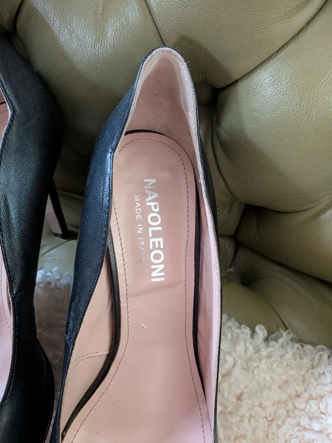 NAPOLEONI Black Leather Heels Size 40 - photo 3