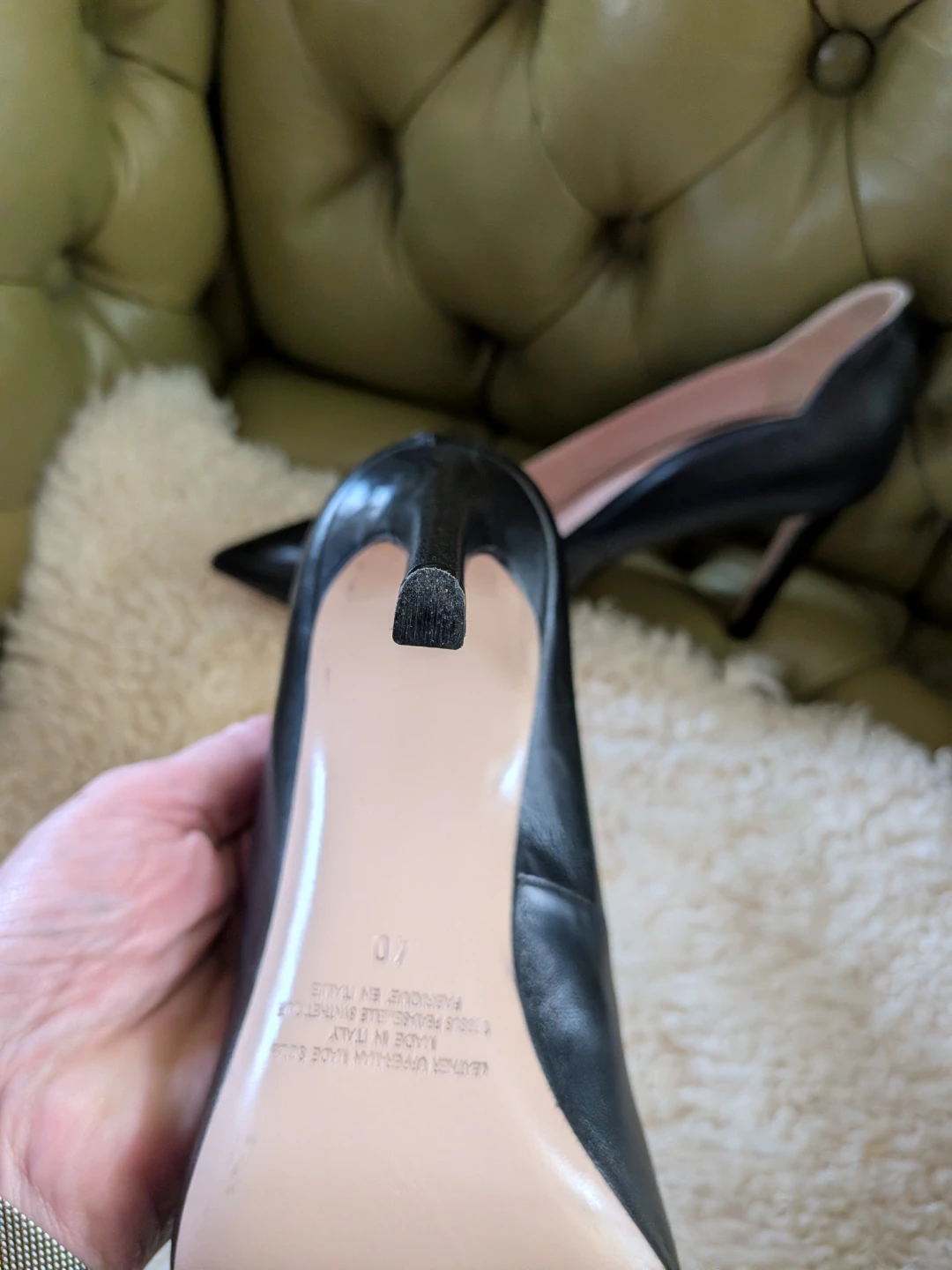 NAPOLEONI Black Leather Heels Size 40 - photo 4