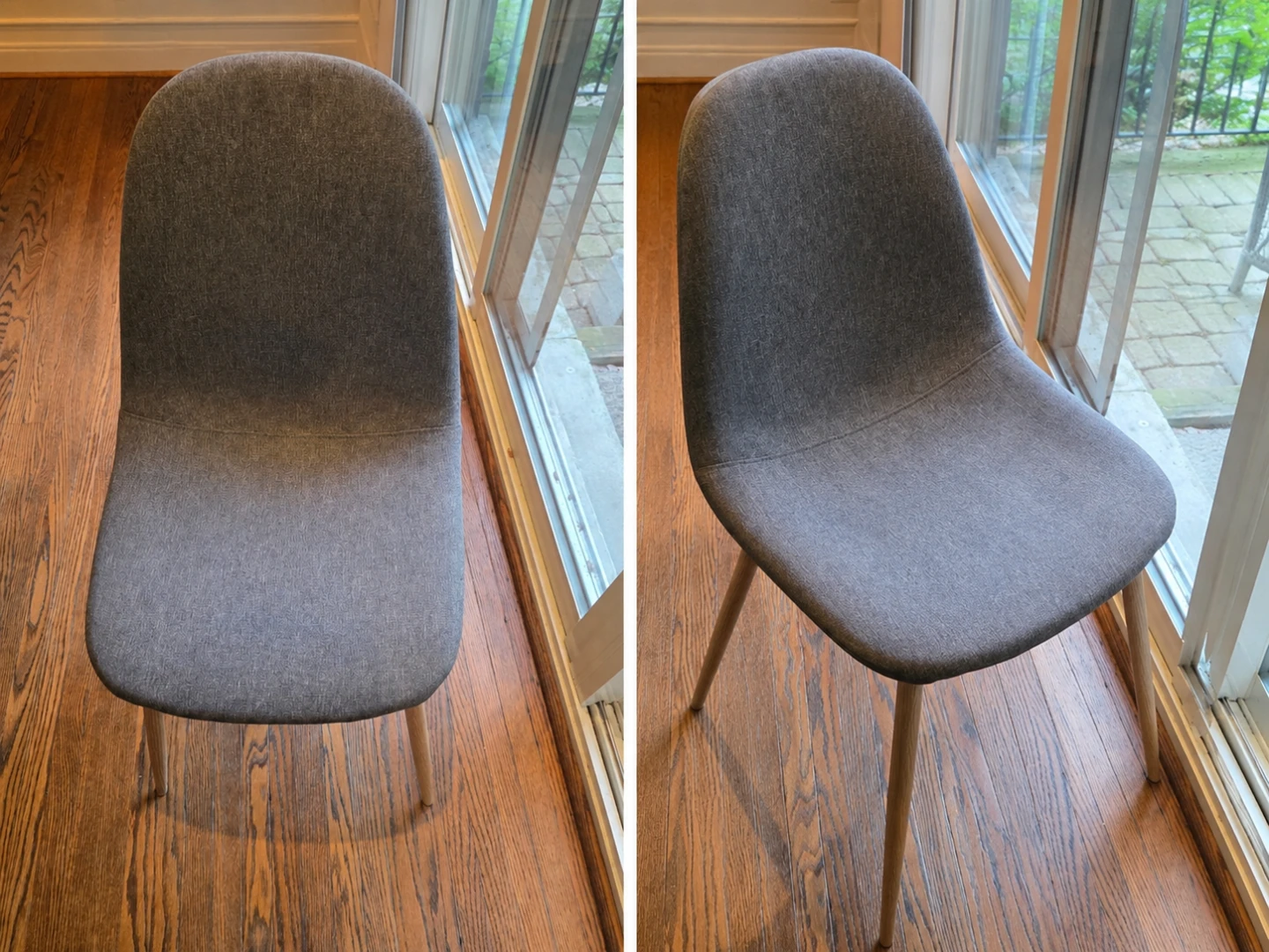 Modern Gray Upholstered Scandinavian Dining Chairs (4)