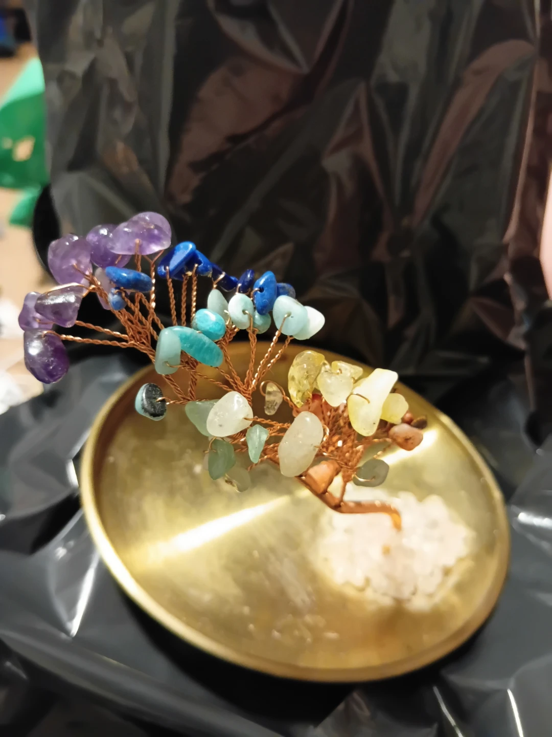 Crystal Gemstone Tree with Copper Wire