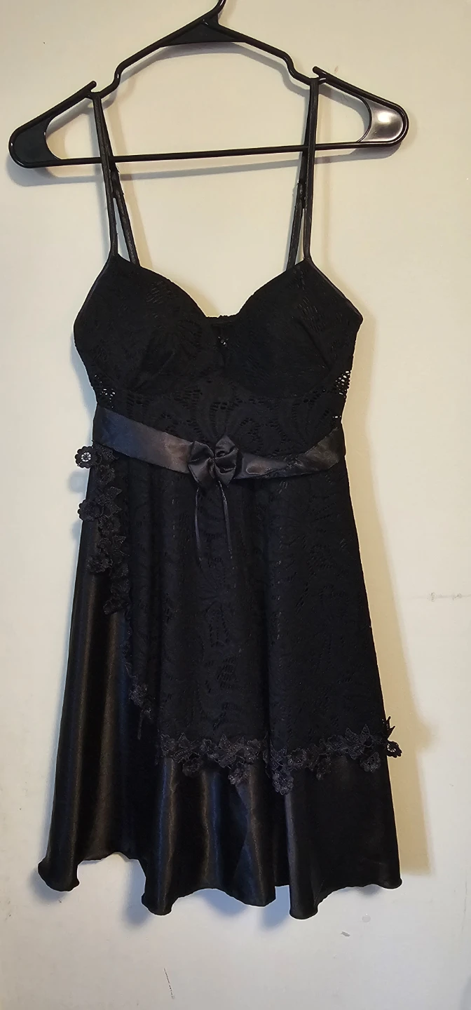 Black Lace Babydoll Dress