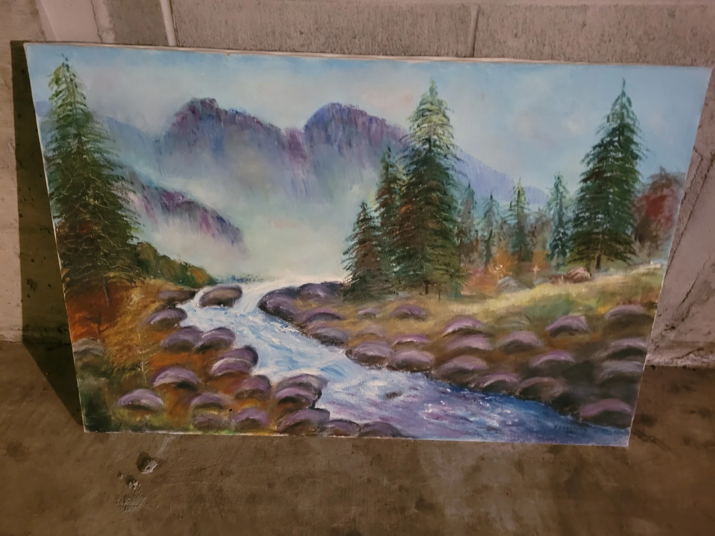 Mountain River Landscape Painting