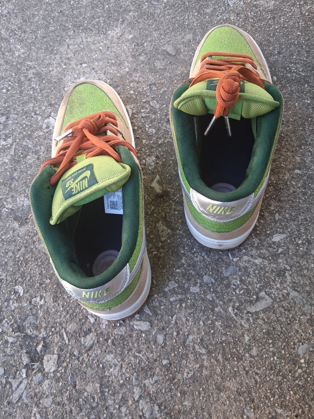 Nike SB Dunk Low Green Tan Shoes - photo 4